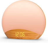 Wood Grain Sunrise Alarm Clock and Sound Machine Nightlight, Digital Dimmable Clock for Bedroom, 26 Sleep Sounds, White Noise Machine for Baby, Adults, Wake Up Light Alarm Clock for Kids