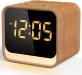 Wooden Sound Machine Alarm Clock for Bedrooms - Gentle Wake-Up with Birdsong, White Noise for Sleeping, Small Digital Clock for Phone-Free Routine