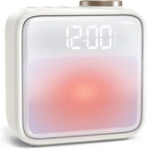 Alarm Clock Night Lights, Built-in Battery Alarm Clock for Bedrooms, 6 Scenes & White Noise Sync, Dual Alarms & Snooze, for Heavy Sleepers, Gifts for Kids Teens