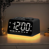 Digital Alarm Clock with FM Radio for Bedroom, 8 Colors Night Light with 2 Charging Port, Sleep Sound Machines with Timer, Dual Alarm, Loud Alarm and Easy to Use for Seniors and Kids as Gift