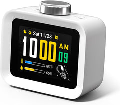 Colorful LCD Display with 8 Visual Themes, 4 Digital Alarms with 30 White Noise for Bedrooms, 112dB Loud Alarm Clock with Hourly Chime for Heavy Sleepers, Gift for Kids Teens