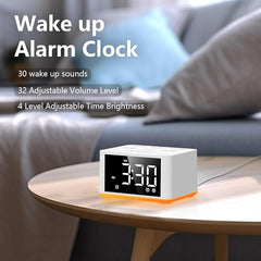 Small Sunrise Digital Alarm Clock Desk Bedroom Bedside Clock with 2 Alarm Settings Snooze & Wake Up Light Sound White Noise Machine 27 Sleep Sounds Ideal Gift for Kids Adults Heavy Sleepers