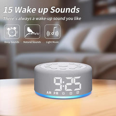 Sound Machine Alarm Clock Brown Noise White Noise Machine Night Light with Dual Alarms Backup Battery 30 Sleeping Sounds for Baby Kids Adults 32 Level Volume 5 Timers 15 Wake Up Sounds Memory Function